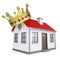 A small house with a crown