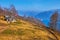 The small house on the montane meadow, Mount Cimetta, Locarno, Switzerland