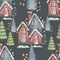 Small houses christmas village holidays new year winter trees