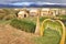 Small houses on Uros islands.