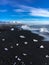 Small icebergs swept up on Diamond Beach, Iceland