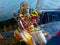 Small idol of Ganesha elephant headed god for immersion visarjan on Ganesh Ghat