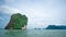 A small island in the middle of the sea on the way to Khao Tak Phang National Park Phang Nga Province, Thailand