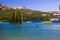 Small Island In Mountain Lake In Sierra Nevada Mountains