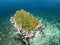 Small island near Koh Lipe beach Andaman Sea seen from drone