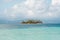 Small Island and sailing boat - San Blas Islands -