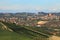 Small italian town on hills of Piedmont, Italy.