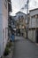 Small japanese street with local housing and apartment in suburb of Kyoto Japan