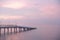 Small jetty with pastel background