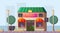 Small jewelry store building cartoon vector