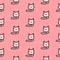 Small kitten minimalism style on pink font hand drawn seamless pattern