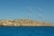 Small lagoon with cyan water in Kavo Greco area on Cyprus island