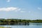 Small lagoon with a wooden bridge