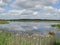 Small lake with cloud reflections