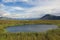 Small lake in the mountain tundra.