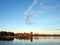 Small lake, trees and cloudy sky, Lithuania