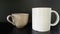Small, large, old-fashioned ceramic mugs until two ivory patterns are broken,