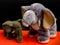 Small and large plush elephant - children`s toy