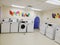 A small laundromat laundry area