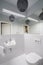 Small lavatory with mirror walls