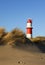 Small lighthouse and dunes at Borkum beach
