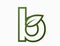 small line letter b with leaf. eco alphabet logo. eco friendly, ecology and environment symbol