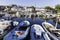 Small local fishing boats of Bozcaada Island port