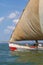 Small malagasy dhow in vertical image