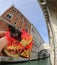 small mask at venice carnival and the old bridge of sighs