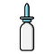 Small medical pharmacetic nasal drops in a jar for the treatment of rhinitis, icon on a white background. Vector illustration