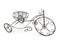 Small metal decorative tricycle.