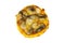Small mini pizza with mushroom and cheese isoleted on white background