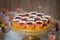 Small mini tarts cheesecake cups finger food berry jam snack