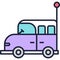 Small mini van isolated car vector icon