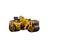 Small motor vehicle or mini heavy steel roller wheel or steamroller for road making or street - highway construction isolated on