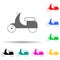 small motorcycle multi color style icon. Simple glyph, flat vector of transport icons for ui and ux, website or mobile application