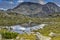 Small mountain lake and Kamenitsa peak, Pirin Mountain