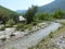 Small mountain river in the Alps of Albania. 