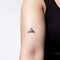 Small Mountain Tattoo Design In Light Black And Violet Style