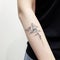 Small Mountain Tattoo: Optical Illusion Body Art In Squiggly Line Style