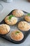 Small muffins with lemon and basil