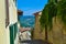 Small, narrow and colored street in Fiesole, Italy