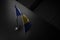 Small national flag of the Barbados on a black background