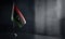 Small national flag of the Libya on a black background