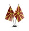 Small national flags of the Macedonia on a white background