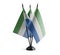 Small national flags of the Sierra Leone on a white background