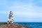 Small natural Tower of Stones at Sea