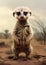 Small nature wild mammal meerkat cute suricate desert fur suricata brown wildlife animal