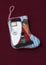 Small needlepoint Santa Christmas stocking