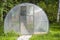 Small new empty polycarbonate greenhouse